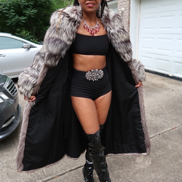 Fab amazing  full length silver fox fur coat s-m - Picture 8 of 8